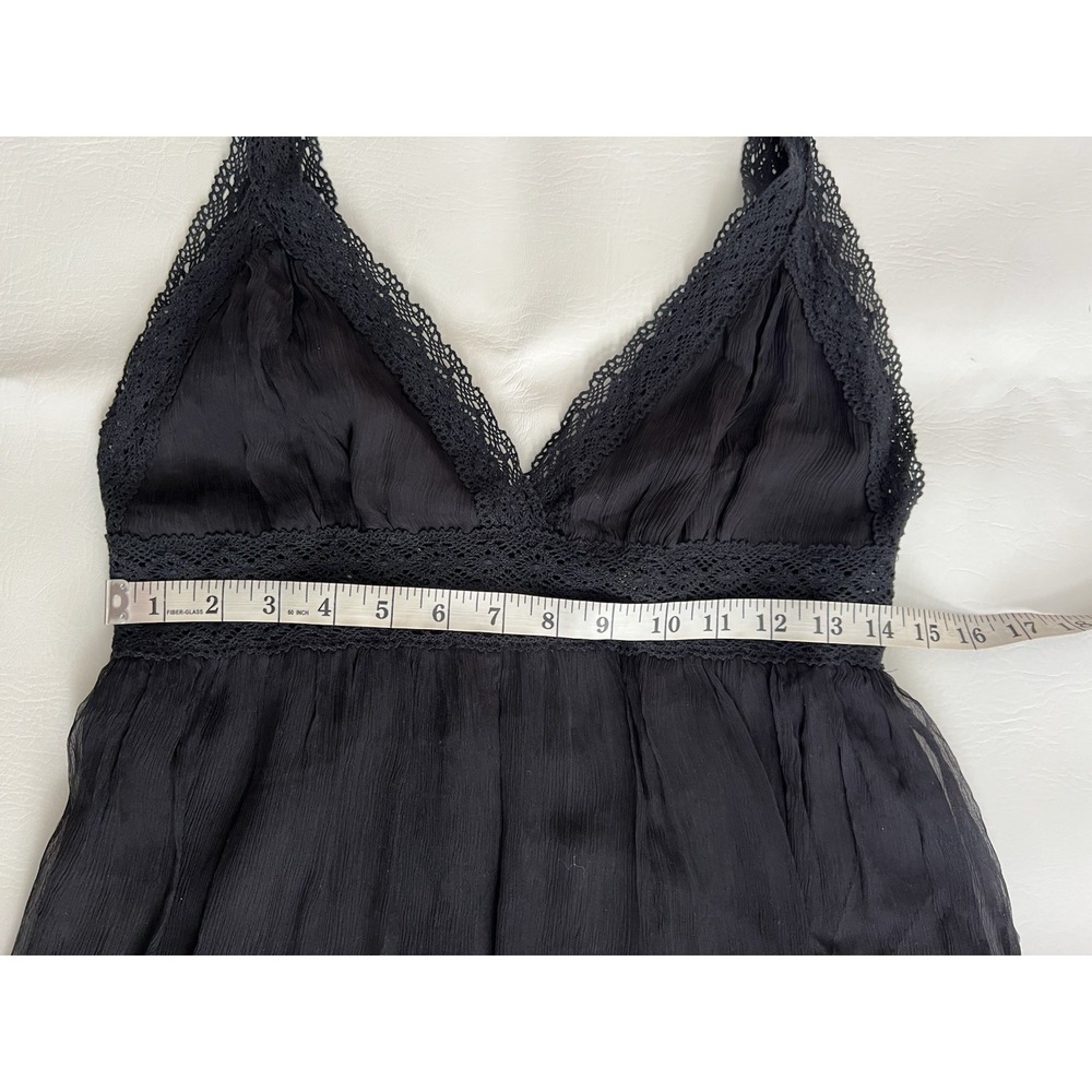 Vintage Forever 21 Black Babydoll Dress Size M Silk Whimsigoth Fairy Coquette - Picture 10 of 11